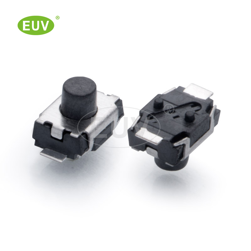 3.0mmx4.0mm 兩腳平貼 有柱 貼片輕觸開關(guān)