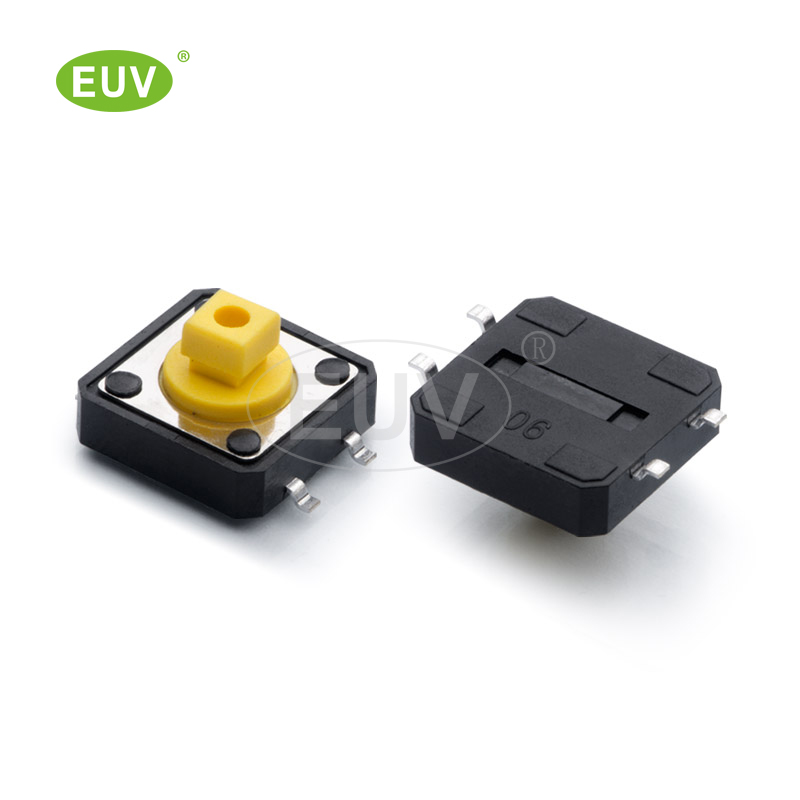 12.0mmx12.0mmx7.3mm 方頭4腳平貼 貼片輕觸開關