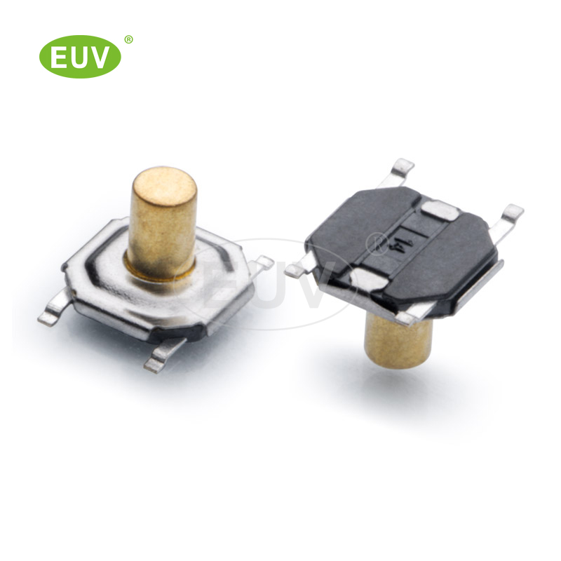 5.2mmx5.2mm 4腳平貼 銅頭 貼片輕觸開(kāi)關(guān)